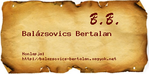 Balázsovics Bertalan névjegykártya