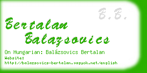 bertalan balazsovics business card