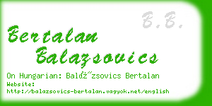 bertalan balazsovics business card